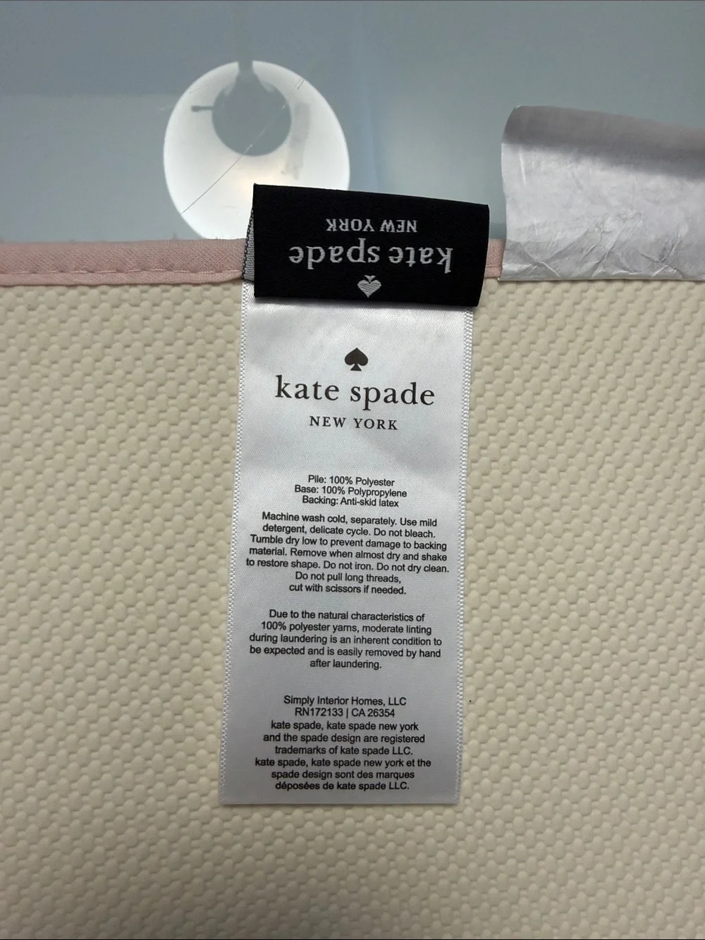NWT Kate Spade Baby Pink and White Polkadot Bath Mat